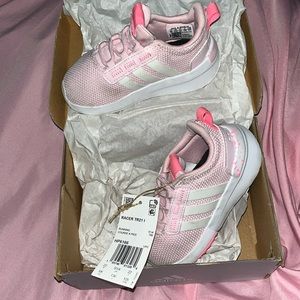 Adidas pink and white bby size 5